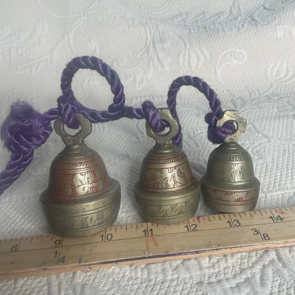 Vintage Brass 3 Bells On A 23